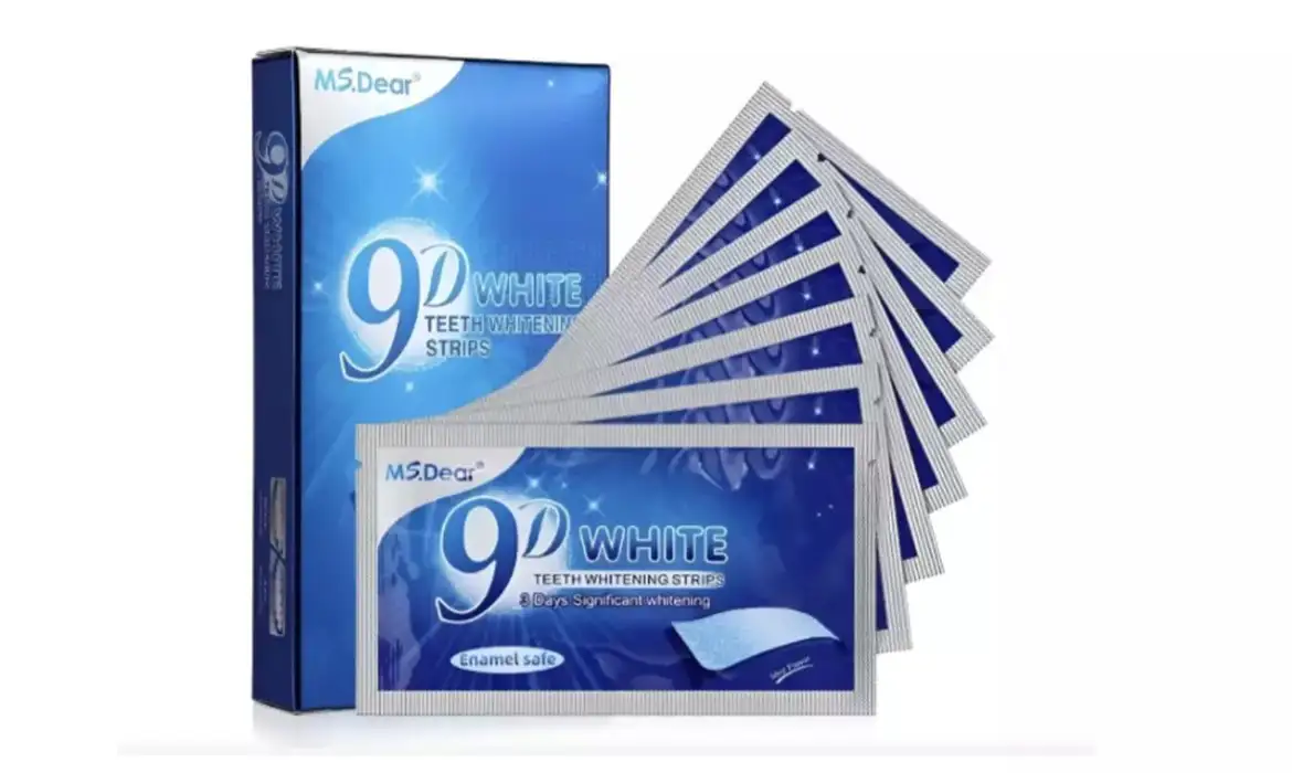 Brasília (DF), 28/01/2026 - Fita de clareamento dental 9D White Teeth Whitening Strips. Foto: VM Global Trade/Divulgação