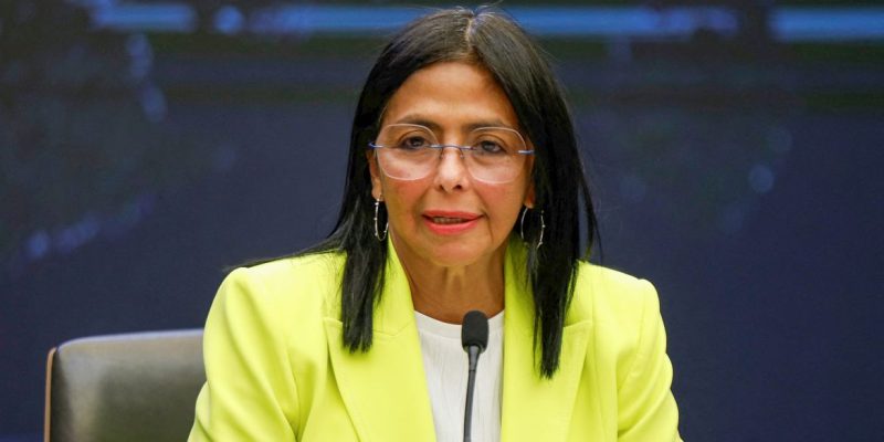 Delcy Rodríguez em Caracas
 10/3/2025   REUTERS/Leonardo Fernandez Viloria