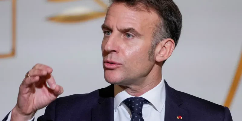France's President Emmanuel Macron delivers a speech to French ambassadors at the Elysee Palace in Paris, France January 8, 2026.      Michel Euler/Pool via REUTERS