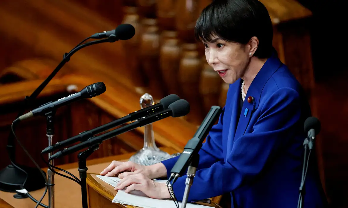 Primeira-ministra do Japão, Sanae Takaichi, discursa ao Parlamento do país em Tóquio
04/10/2025 REUTERS/Kim Kyung-Hoon
