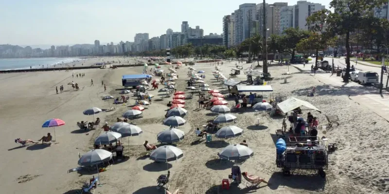 Santos (SP), 04/01/2025 - Praia da Baixada Santista. Foto: Carlos Nogueira/Prefeitura de Santos
