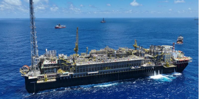 Santos (SP), 02/01/2026 - A Petrobras inicia produção de petróleo do navio-plataforma P-78, no campo de Búzios, no pré-sal da Bacia de Santos. Búzios 6 (P-78) possui capacidade de produzir 180 mil barris de óleo e 7,2 milhões de m³ de gás diários. Foto: Petrobras/Divulgação