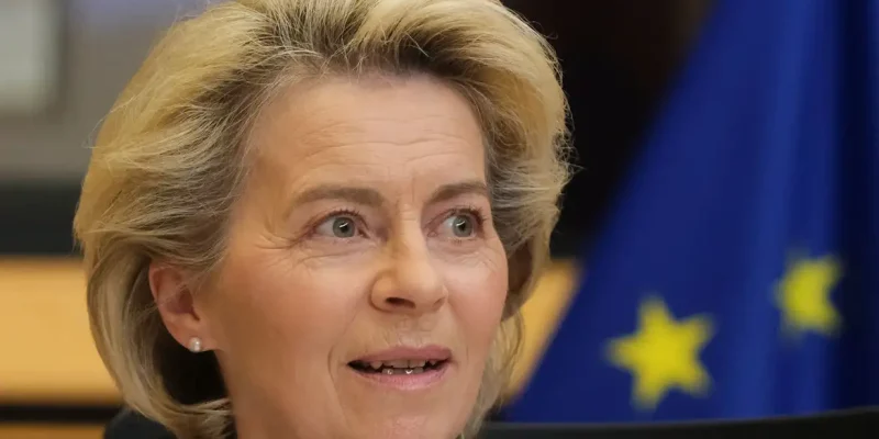 European Commission President Ursula von der Leyen attends the EU commission weekly college meeting, in Brussels, Belgium, March 16, 2022.  Olivier Hoslet/Pool via REUTERS