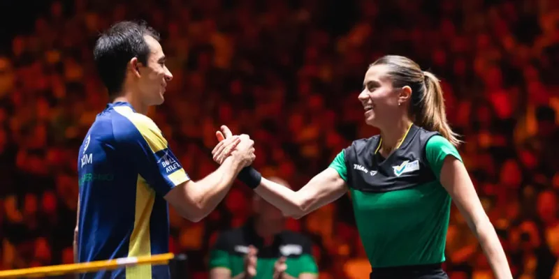 Hugo Calderano e Bruna Takahashi - duplas mistas avançam à final inédita do Smash de Singapura, em 26/02/2026