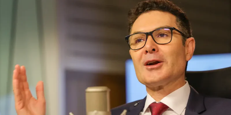 Brasília (DF) 24/02/2026 - O ministro das Cidades, Jader Filho, participa do programa Bom Dia, Ministro. Foto: Fabio Rodrigues-Pozzebom/ Agência Brasil