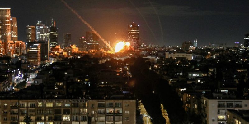 An explosion caused by a projectile impact after Iran launched missiles into Israel following Israel and the U.S. launched strikes on Iran, in Tel Aviv, Israel, February 28, 2026. REUTERS/Gideon Markowicz    ISRAEL OUT. NO COMMERCIAL OR EDITORIAL SALES IN ISRAEL     TPX IMAGES OF THE DAY