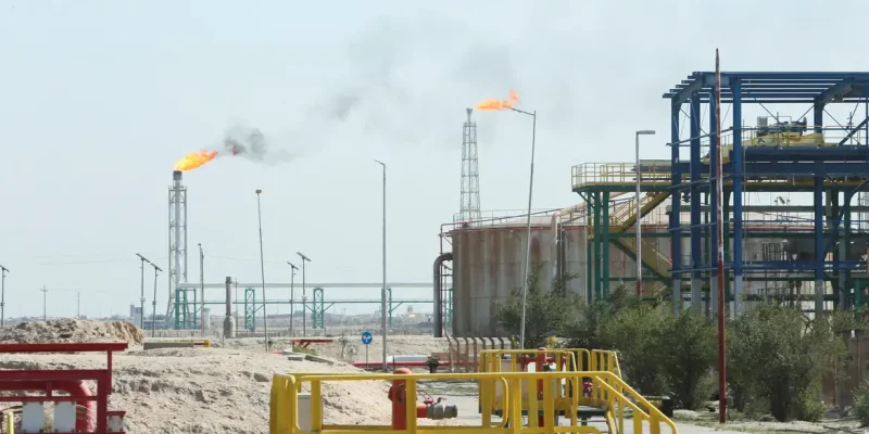 Flames rise from a gas flare at the Rumaila oil field, as the country cuts nearly 1.5 million barrels per day of output amid halted exports following the closure of the Strait of Hormuz, in Basra, Iraq, March 4, 2026. REUTERS/Essam Al-Sudani