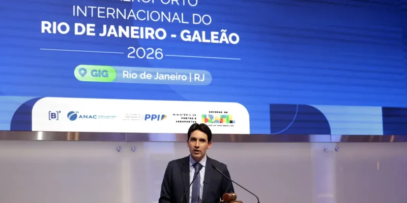 São Paulo (SP), 30/03/2026 - Ministro de Portos e Aeroportos, Sílvio Costa Filho, participa do Leilão do Aeroporto Internacional do Galeão do Rio de Janeiro, na B3. Foto: Paulo Pinto/Agência Brasil