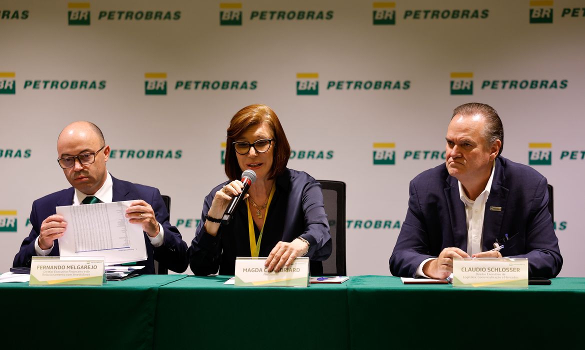 Rio de Janeiro (RJ), 06/03/2026 - A diretoria executiva da Petrobras,  Magda Chambriard , concede entrevista coletiva sobre os resultados financeiros de 2025. no Edifício Senado, centro da cidade. Foto: Tânia Rêgo/Agência Brasil
