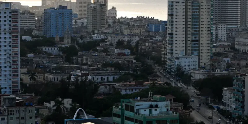 Solar panels are installed on the roof of a building housing the Board of Trustees of the House of the Hebrew Community of Cuba, as Cubans grapple with an ongoing energy crisis exacerbated by fuel shortages, Havana, Cuba February 19, 2026. REUTERS/Norlys Perez