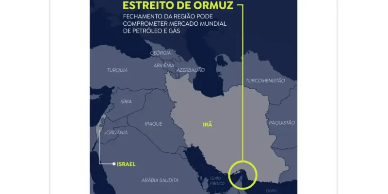 Mapa Estreito de Ormuz. Foto: Arte/EBC
