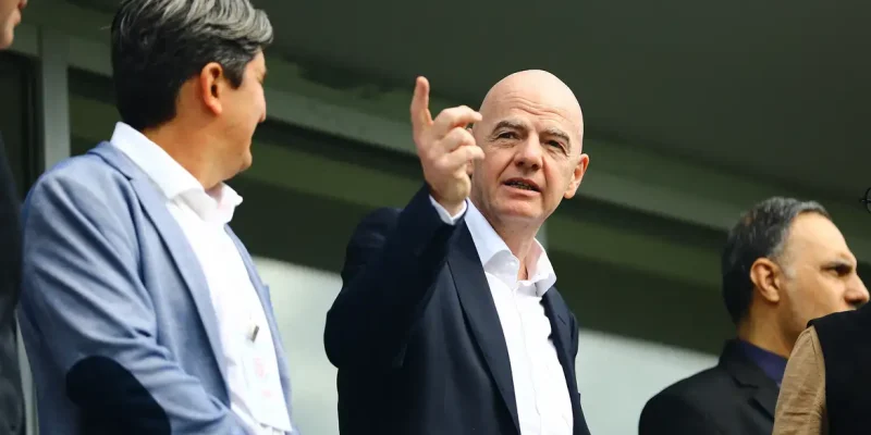 Presidente da Fifa, Gianni Infantino, durante partida Costa Rica x Irã
 31 de março de 2026     REUTERS/Kaan Soyturk