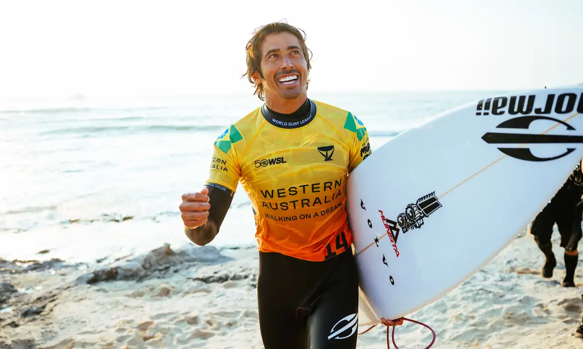 MARGARET RIVER, WESTERN AUSTRALIA, AUSTRALIA - APRIL 16: Miguel Pupo of Brazil after surfing in Heat 16 of Round Two at the Western Australia Margaret River Pro on April 16, 2026 at Margaret River, Western Australia, Australia. (Photo by Beatriz Ryder/World Surf League)