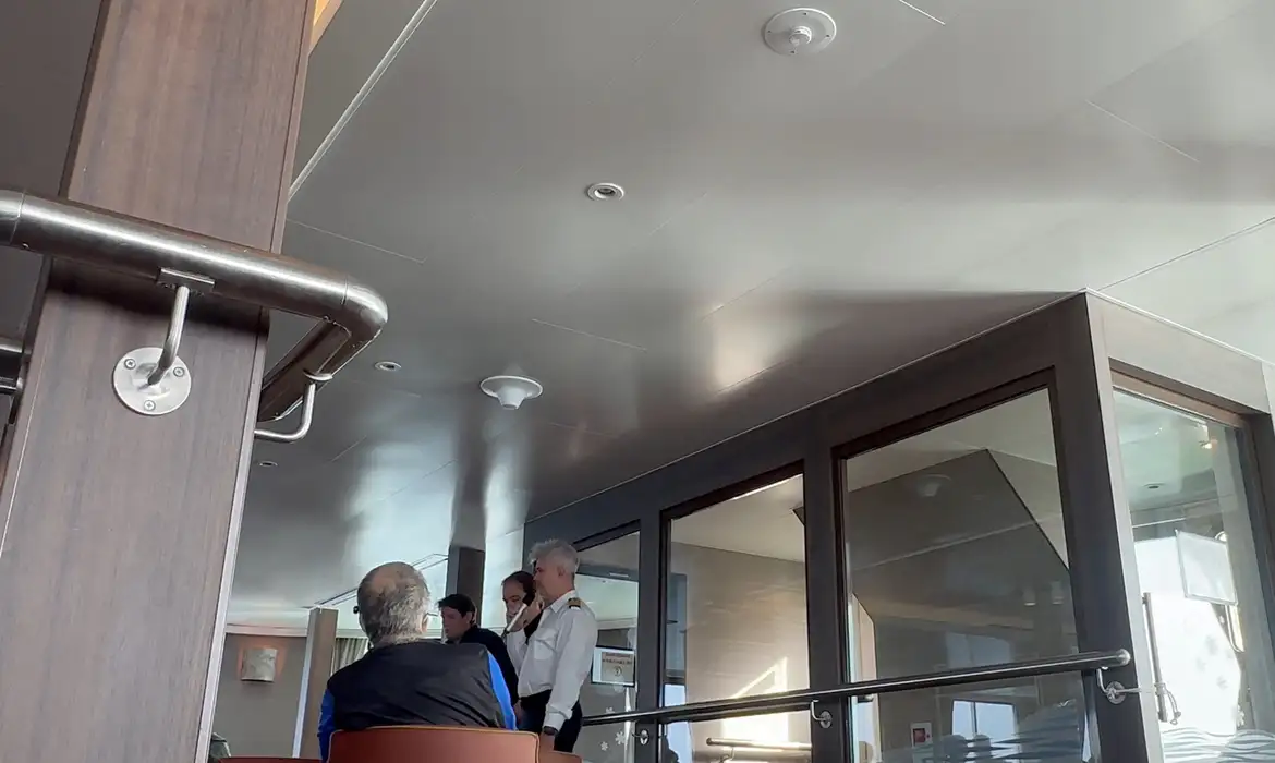 The captain of the hantavirus-affected cruise ship MV Hondius, Jan Dobrogowski, speaks as he announces the death of the first passenger from natural causes and that the passenger was not infectious, at sea, April 12, 2026, in this screengrab taken from a social media video. Ruhi Cenet/@ruhicenet via Instagram/via REUTERS  THIS IMAGE HAS BEEN SUPPLIED BY A THIRD PARTY. MANDATORY CREDIT. NO RESALES. NO ARCHIVES.  Verification: - Identity of vessel verified by lounge interiors, which matched onboard archive imagery  - Date verified by metadata of original video file