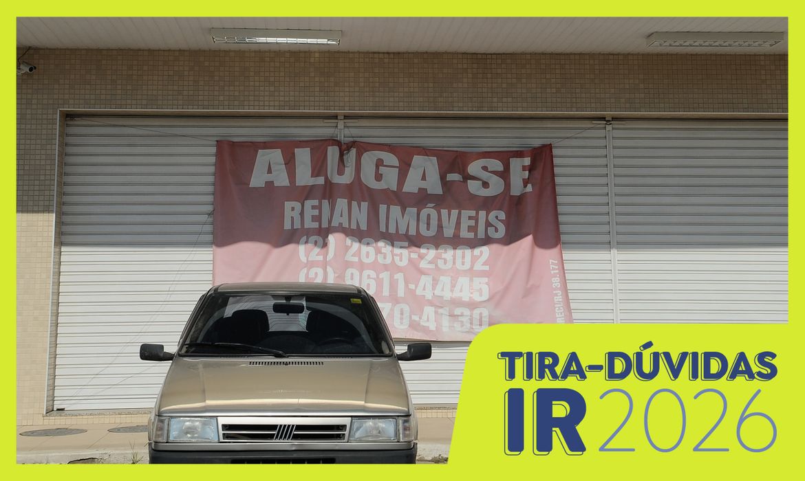 Itaboraí (RJ) - Imposto de Renda IRPF 2026. Como declarar ganhos com imóvel e aluguéis. Anúncio de aluguel de lojas e salas se espalham pela cidade. O desemprego aumentou após a redução das obras do Comperj. Foto: Tânia Rêgo/Agência Brasil