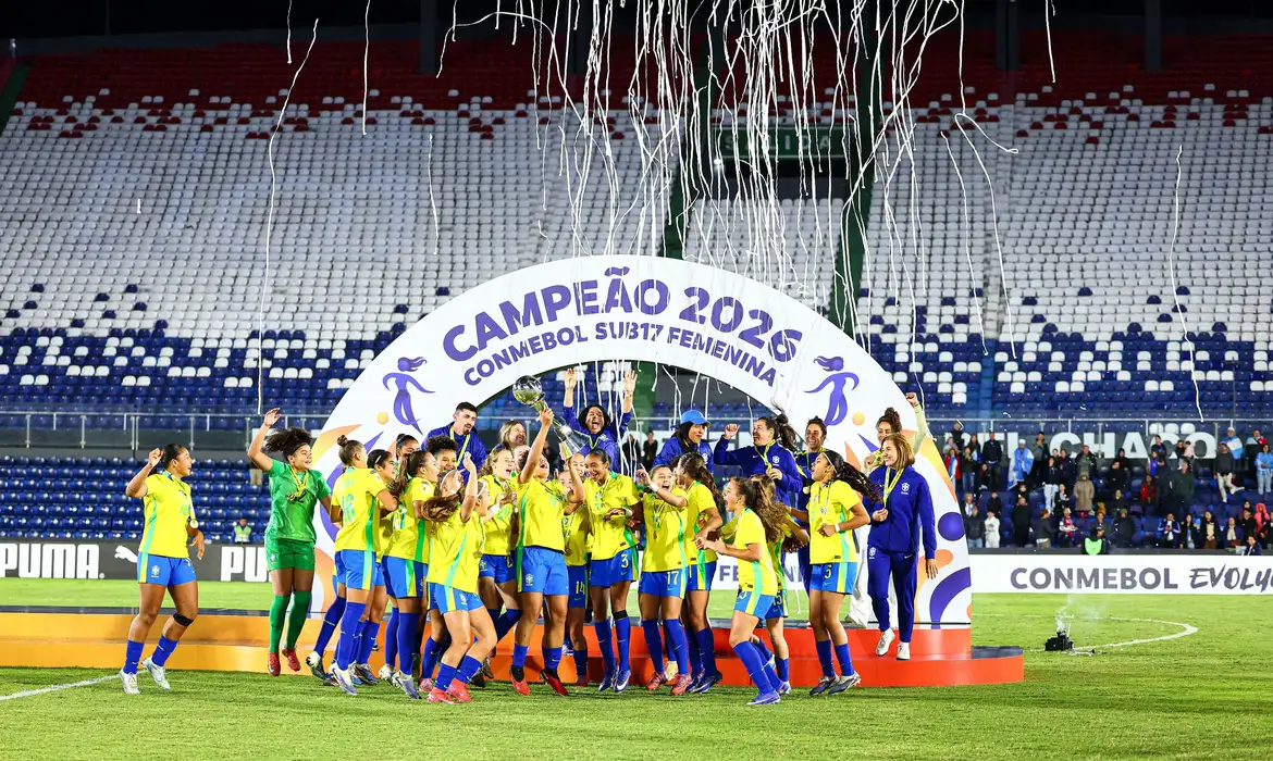 ASSUNÇÃO - 10/05/2026 - SELEÇÃO FEMININA DERROTA ARGENTINA E É CAMPEÃ DO SUL-AMERICANO SUB-17. FOTO - STAFF IMAGES / CBF