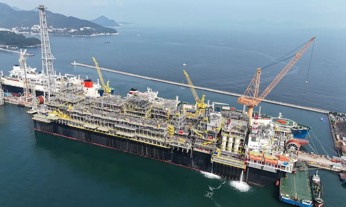 Brasília (DF), 01/05/2026 - Navio-plataforma P-79 no estaleiro Hanwha Ocean, na Coreia do Sul.
Foto: Petrobras/Divulgação
