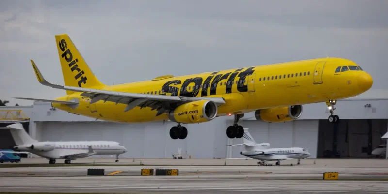 Um voo da Spirit Airlines chega ao Aeroporto Internacional de Fort Lauderdale