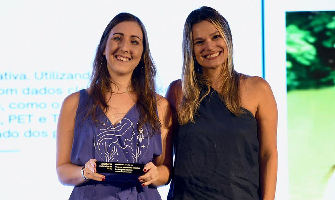 28/04/2026 - Prêmio Mulheres Inovadoras destina R$ 3,6 milhões a startups. Representantes da Masima Macunaíma Soluções em Imagens Médicas, da região Sul.  Foto: Lucas Landau/Finep