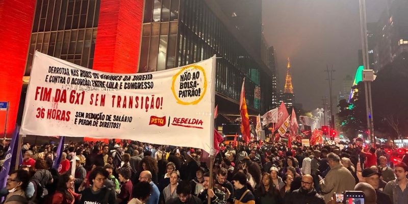 Brasília (DF), 25/05/2026 - Ato na Avenida Paulista contra o fim da escala 6x1. Foto: Guilherme Jeronymo/Agência Brasil