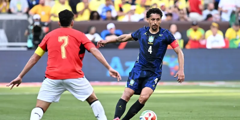 Soccer Football - International Friendly - Brazil v Egypt - Huntington Bank Field, Cleveland, Ohio, U.S. - June 6, 2026 Brazil's Marquinhos in action IMAGN IMAGES via Reuters/Ken Blaze