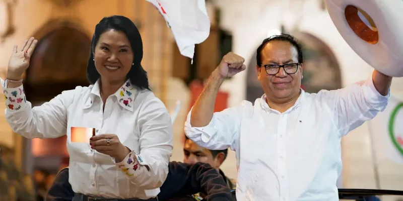 FILE PHOTO: Left-wing presidential candidate Roberto Sanchez reacts after taking a slim lead over conservative Keiko Fujimori in Peru's presidential race, as official vote-counting continued into a second day, in Lima, Peru, June 8, 2026. REUTERS/Leslie Moreno     TPX IMAGES OF THE DAY/File Photo