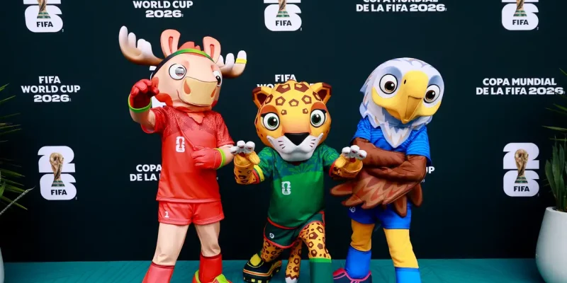 Soccer Football - FIFA World Cup 2026 - Group A - Mexico v South Africa - Estadio Azteca, Mexico City, Mexico - June 11, 2026 The FIFA World Cup 2026 mascots Maple, Zayu, and Clutch pose for a picture before the match REUTERS/Eloisa Sanchez