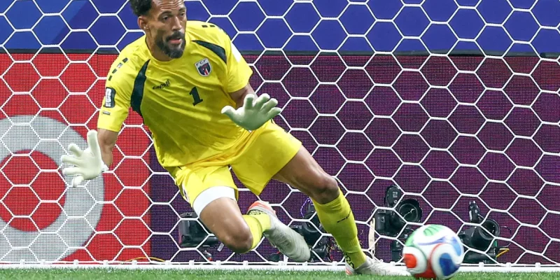 Soccer Football - FIFA World Cup 2026 - Group H - Spain v Cape Verde - Atlanta Stadium, Atlanta, Georgia, U.S. - June 15, 2026
Cape Verde's Vozinha in action as he makes a save IMAGN IMAGES via Reuters/Brett Davis