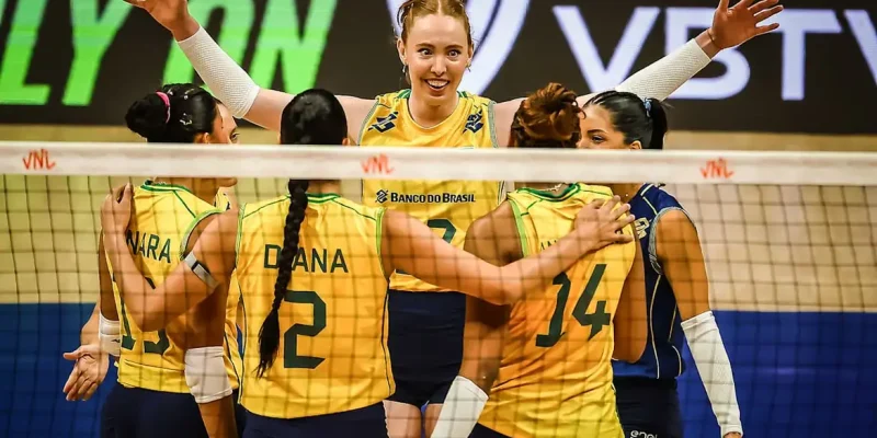 Brasil vence Países Baixos (Holanda) por 3 sets a 1 na estreia da Liga das nações de vôlei feminino - seleção feminina de vôlei - em 3/06/2026