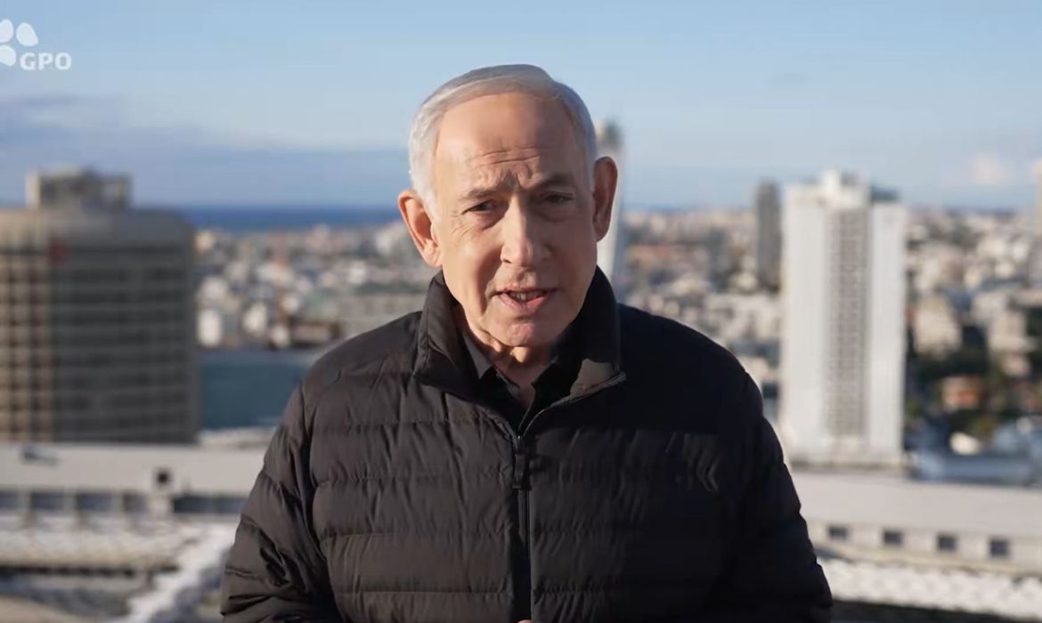 01/03/2026 - Benjamin Netanyahu, Primeiro-ministro de Israel, faz pronunciamente de vídeo e publica na sua conta da plataforma X. Foto: Frame/ X/Benjamin Netanyahu
