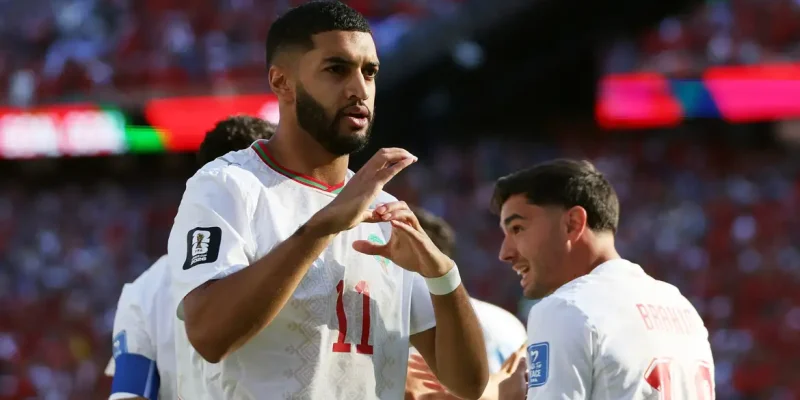 Soccer Football - FIFA World Cup 2026 - Group C - Scotland v Morocco - Boston Stadium, Foxborough, Massachusetts, U.S. - June 19, 2026 Morocco's Ismael Saibari celebrates scoring their first goal IMAGN IMAGES via Reuters/Paul Rutherford
