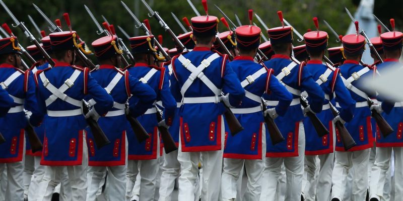 O Ministro da Defesa, Fernando Azevedo e Silva, participa da solenidade militar em comemoração ao nono aniversário de criação do Estado-Maior Conjunto das Forças Armadas (EMCFA) do Ministério da Defesa