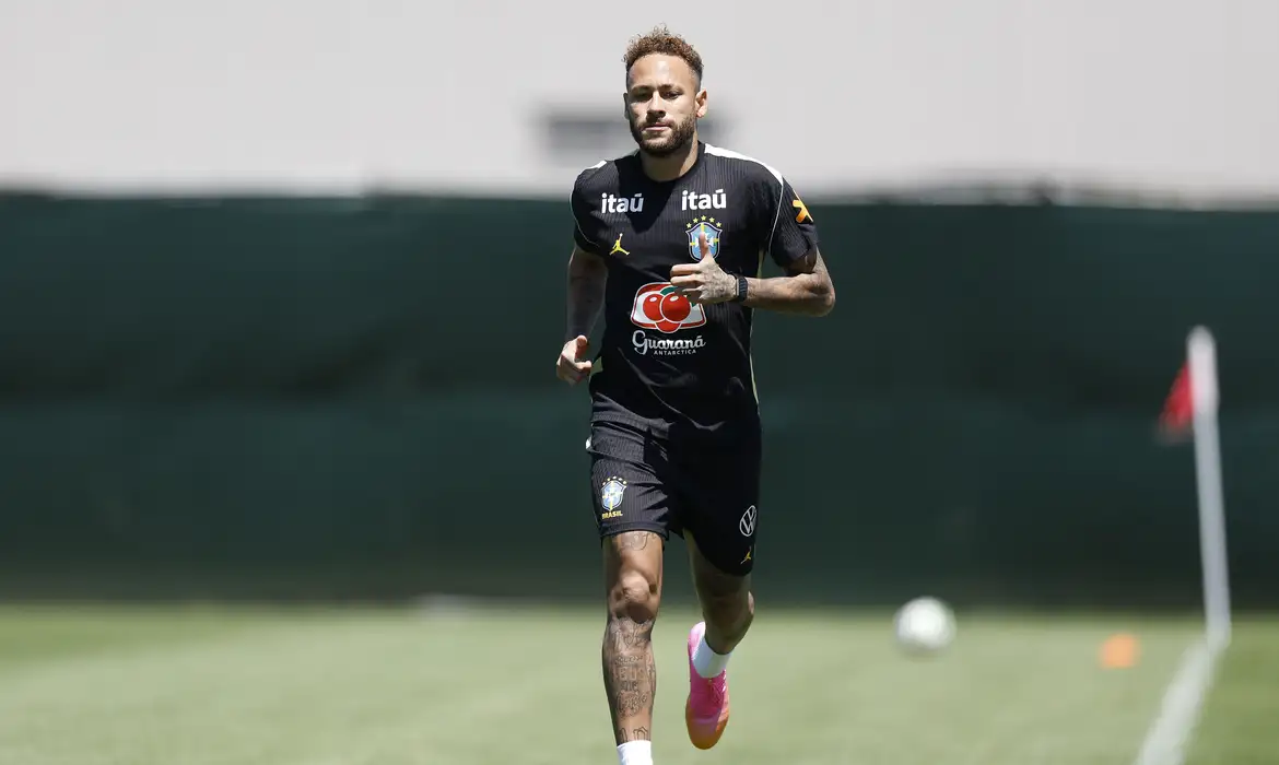 Neymar participa de primeiro treino com seleção brasileira em Nova Jersey após a convocação para a Copa do Mundo - em 16/06/2026