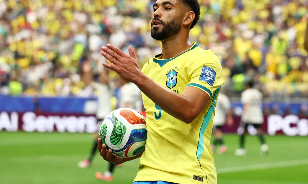 Soccer Football - FIFA World Cup 2026 - Round of 32 - Brazil v Japan - Houston Stadium, Houston, Texas, U.S. - June 29, 2026 Brazil's Matheus Cunha reacts REUTERS/Phil Noble