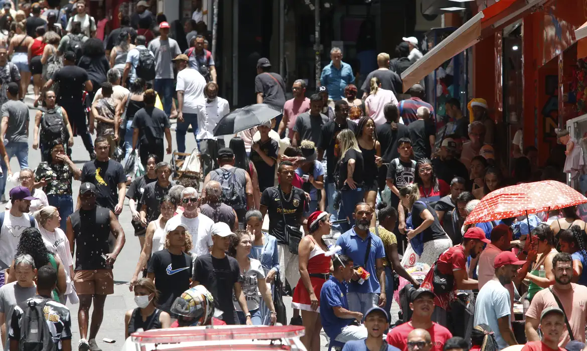 São Paulo (SP), 20/12/2024 - Movimento na Ladeira Porto Geral e rua 25 de Março  antes do Natal. Foto: Paulo Pinto/Agência Brasil