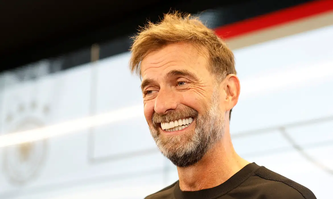 Novo técnico da seleção da Alemanha, Juergen Klopp, durante entrevista coletiva em Frankfurt
24 de julho de 2026 REUTERS/Heiko Becker