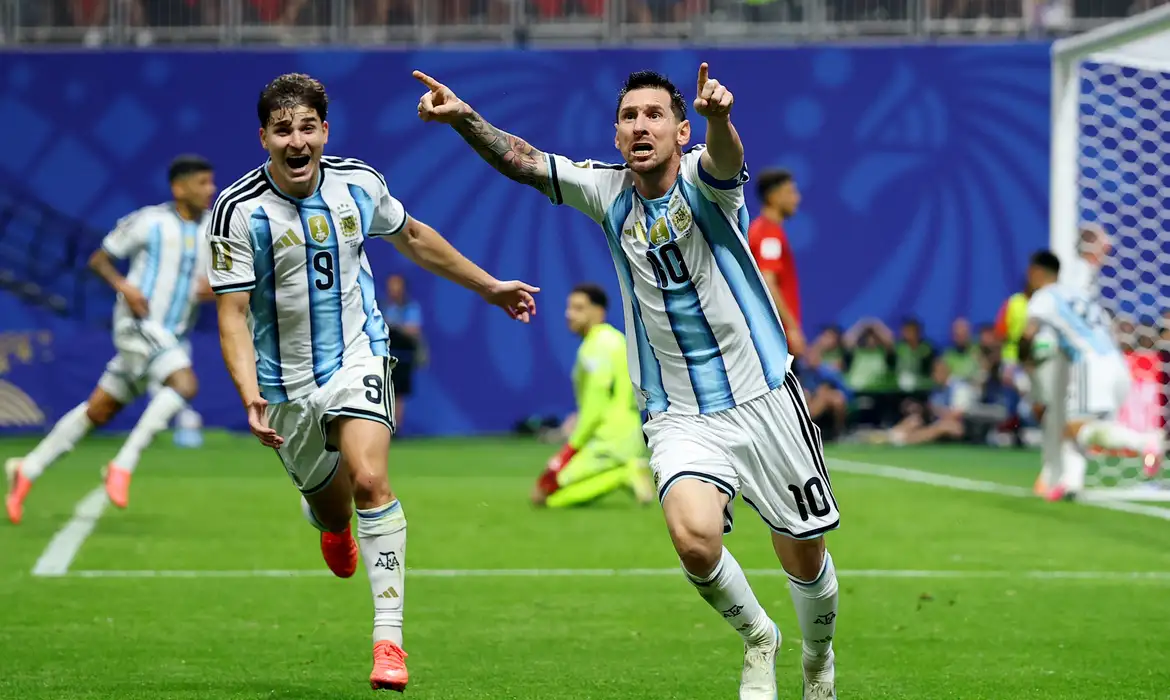 Soccer Football - FIFA World Cup 2026 - Round of 16 - Argentina v Egypt - Atlanta Stadium, Atlanta, Georgia, U.S. - July 7, 2026 Argentina's Lionel Messi celebrates scoring their second goal REUTERS/Carlos Barria