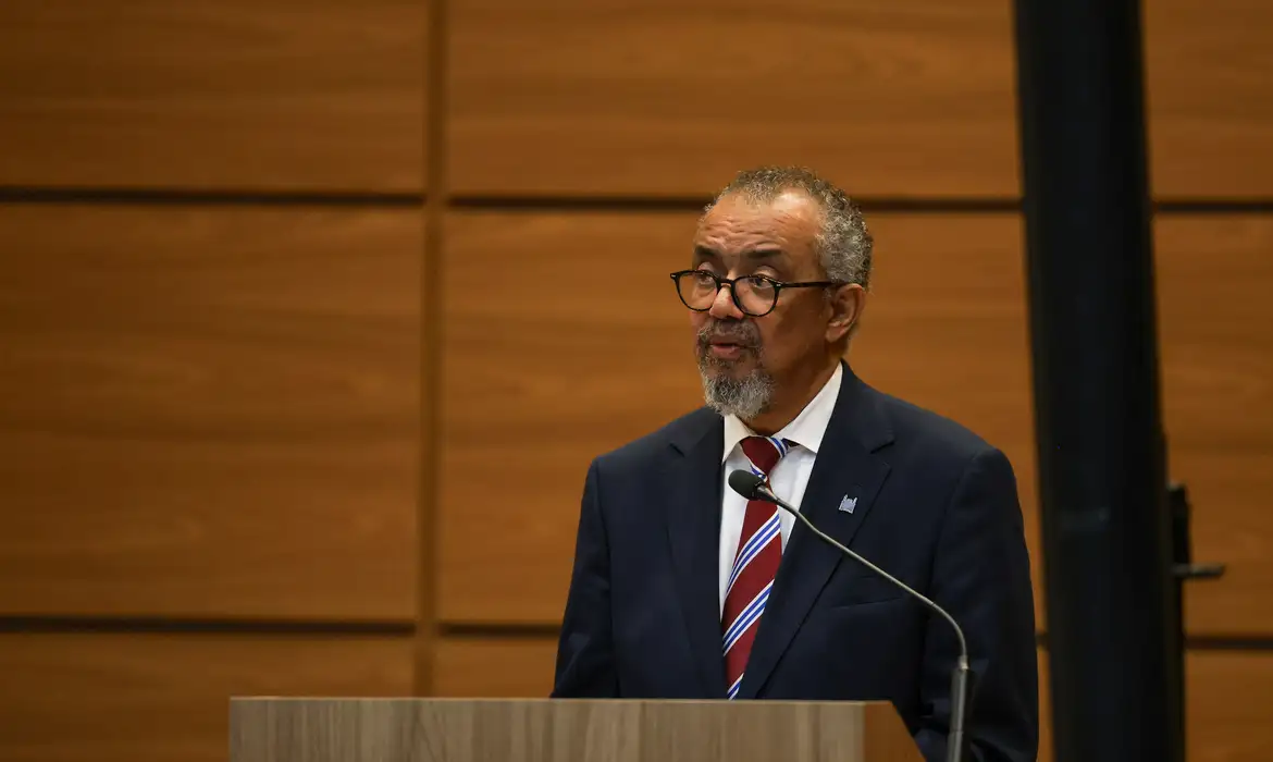 Rio de Janeiro (RJ), 27/07/2026 – O diretor-geral da Organização Mundial da Saúde (OMS), Tedros Adhanom fala após receber o título de doutor honoris causa durante a agenda Saúde global em um mundo em transformação, na Fundação Oswaldo Cruz (Fiocruz), na zona norte do Rio de Janeiro. Foto: Tomaz Silva/Agência Brasil
