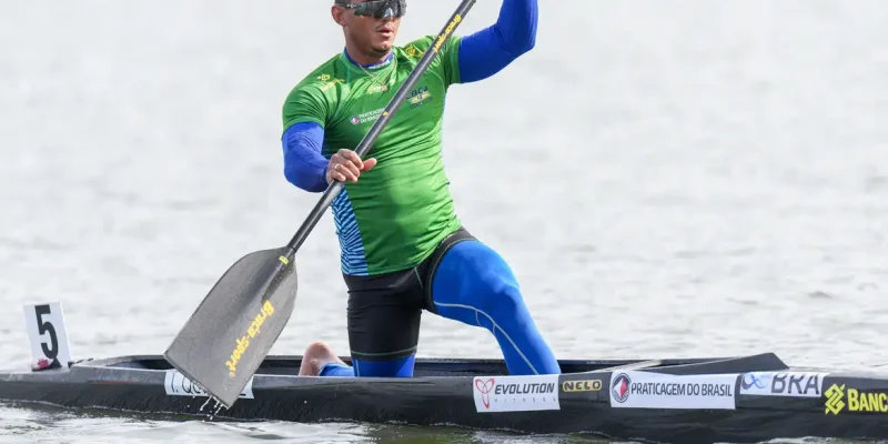 Isaquias Guimaraes Queiroz during ICF Canoe Sprint and Paracanoe World Championships in Poznan, Poland, on August 28, 2026 (Photo by Foto Olimpik/NurPhoto)NO USE FRANCE
