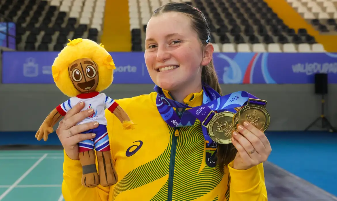 Brasília 01/08/2026 - A paranaense Kauana Beckenkamp, que conquistou três medalhas de ouro no Internaiconal de badminton | Foto: A paranaense Kauana Beckenkamp, que conquistou três medalhas de ouro no Internaiconal de badminton | Foto: Abelardo Mendes/CPB