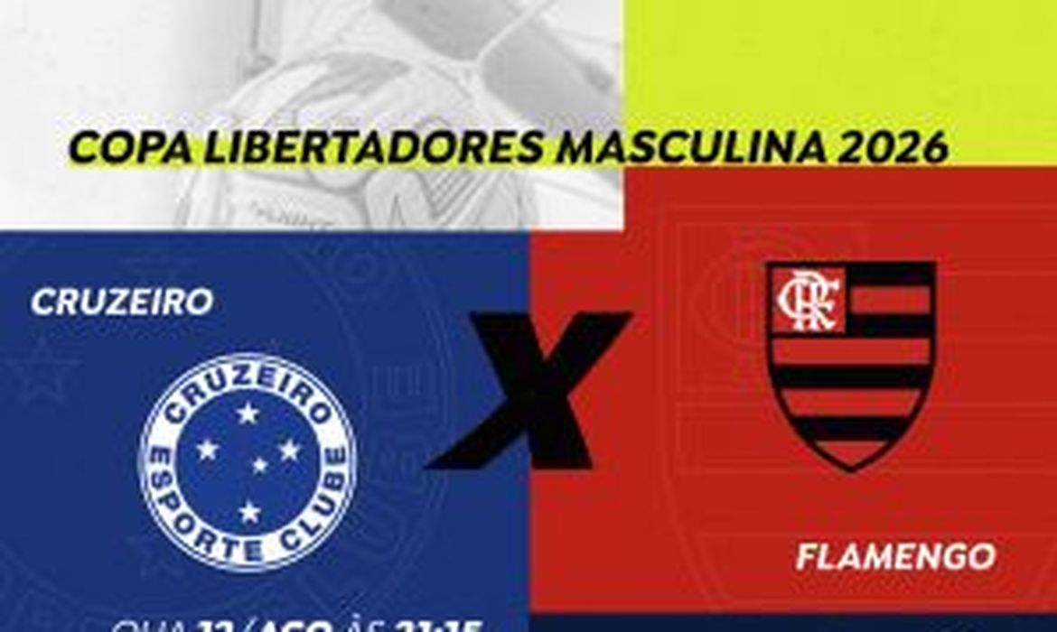 Rádio Nacional transmite nesta quarta (12) Cruzeiro x Flamengo pelas oitavas da Libertadores.