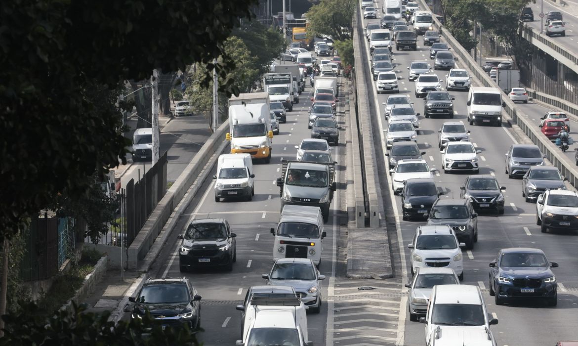 São Paulo (SP)-04/08/2026 . Congestionamento em São Paulo,sentido bairro-centro ( zona leste/centro), devido a greve de trens .
Foto: Paulo Pinto/Agencia Brasil